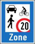 Verkehrszeichen "Begegnungszone" laut §53 Z9e StVO