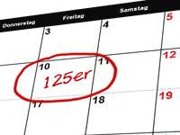 Symbolbild - Kalender mit 125er-Termin